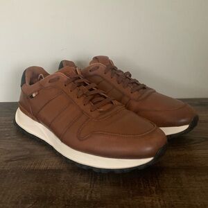 Allen Edmonds LAWSON Mens Lace Up Leather Sneakers 10 D Chestnut